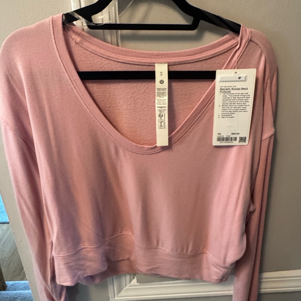 lululemon athletica Soft Pink V-Neck Sweater
